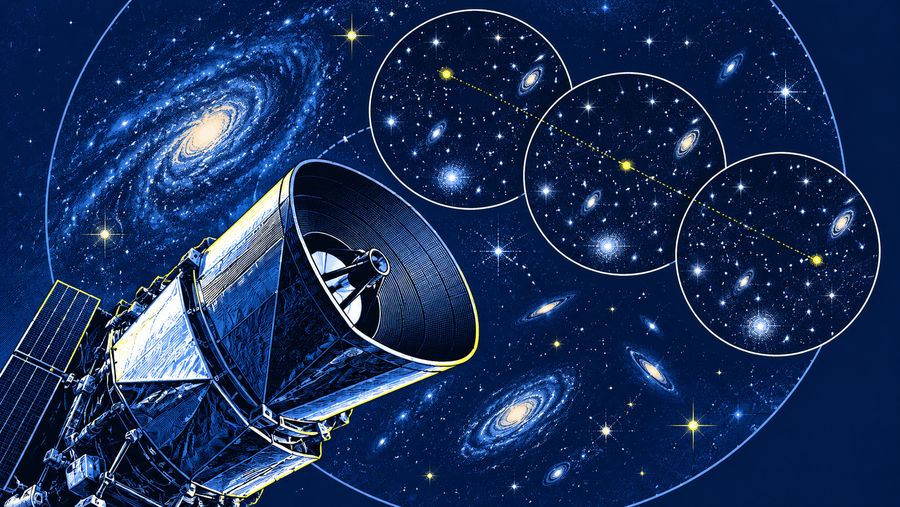 Ilustración del desafío 12: Planeta X y SPHEREx