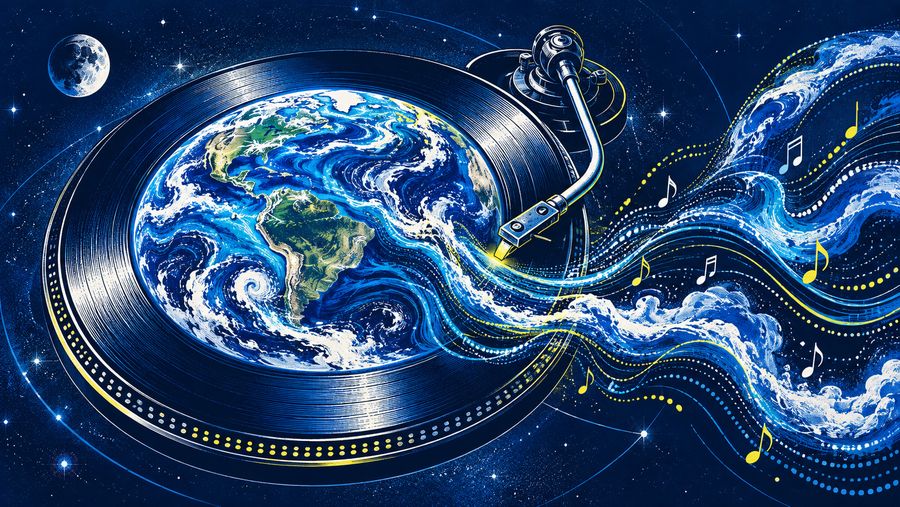 Ilustración del desafío 14: La máquina de discos de información de la Tierra